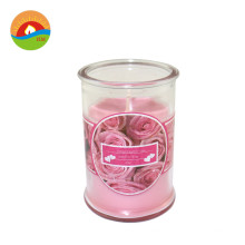 Frosted jar glass cylinders candle for birthday cake